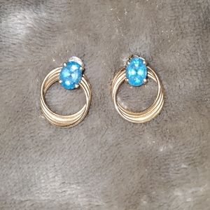 Vintage Blue Sapphire Earrings